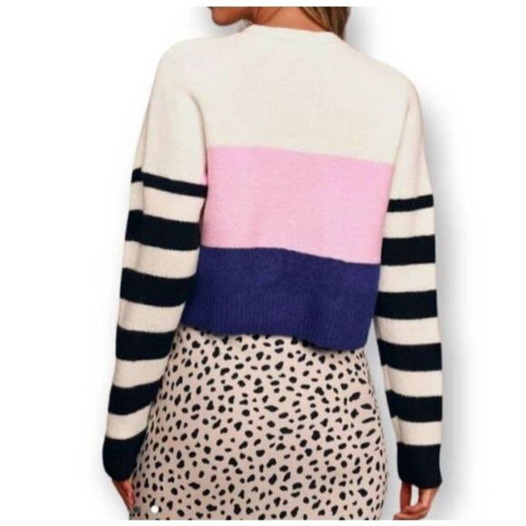 LOVE BY DESIGN LYDIA STRIPE CRW NECK SWEATE XL NWT. - Picture 4 of 11